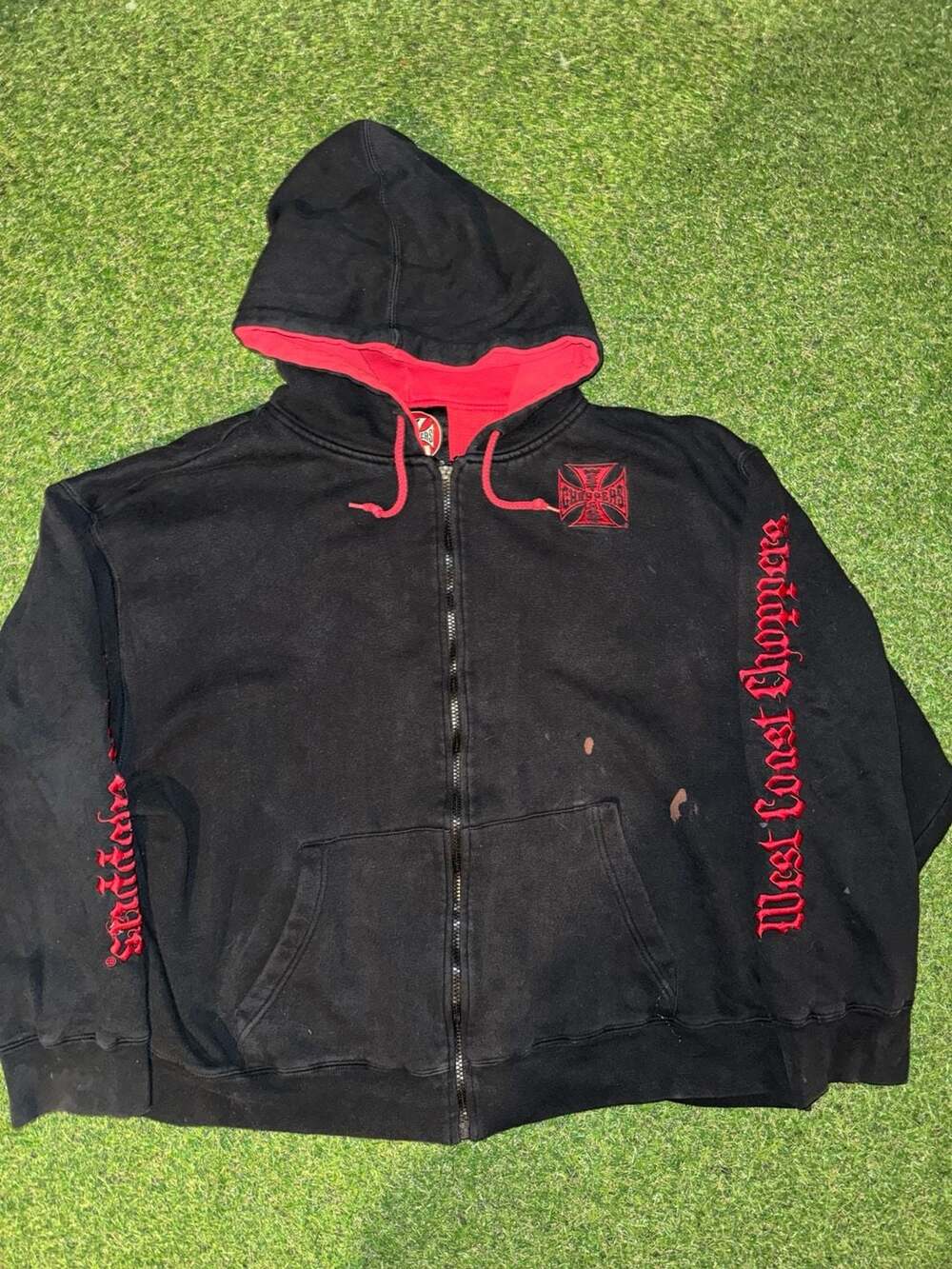 West Coast Choppers Zip Up Hoodie Black Red